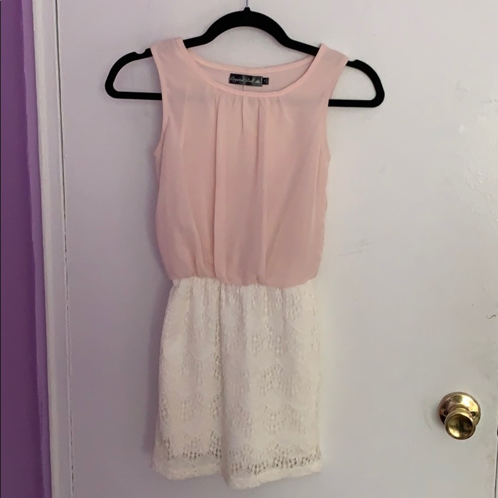Pink and white lace Crystal Doll dress from Macy’s
